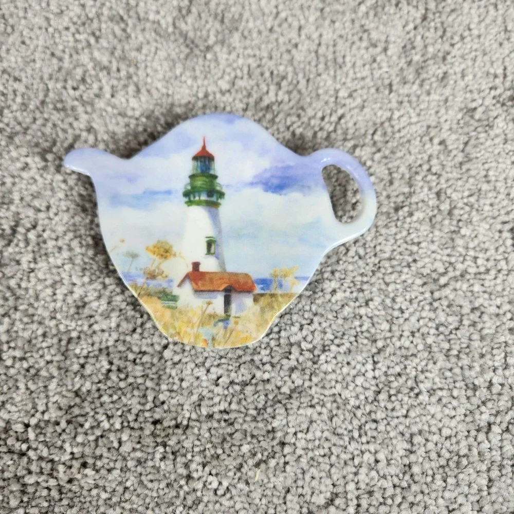 Keller-Charles Tea‎ Bag Rests Melamine Nature Bird Lighthouse Set of 4